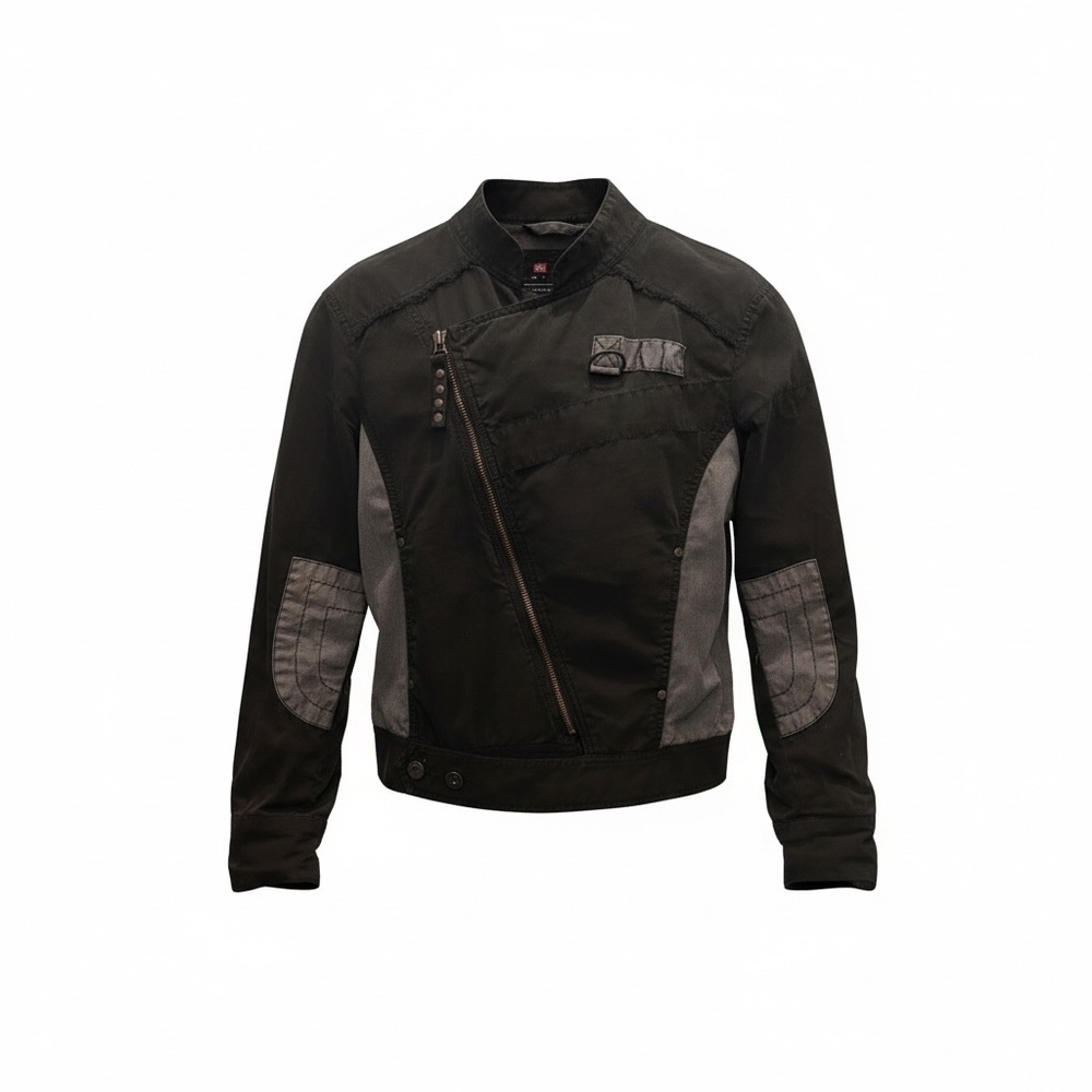 Diesel - VINTAGE Y2K Moto-style jacket - Black & Grey - Size SMALL